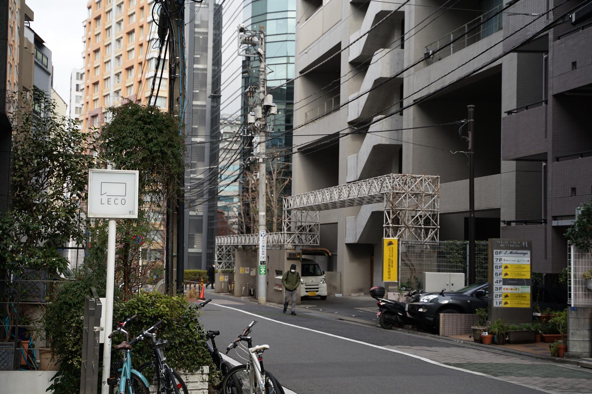 LECO看板と渋谷一丁目の風景